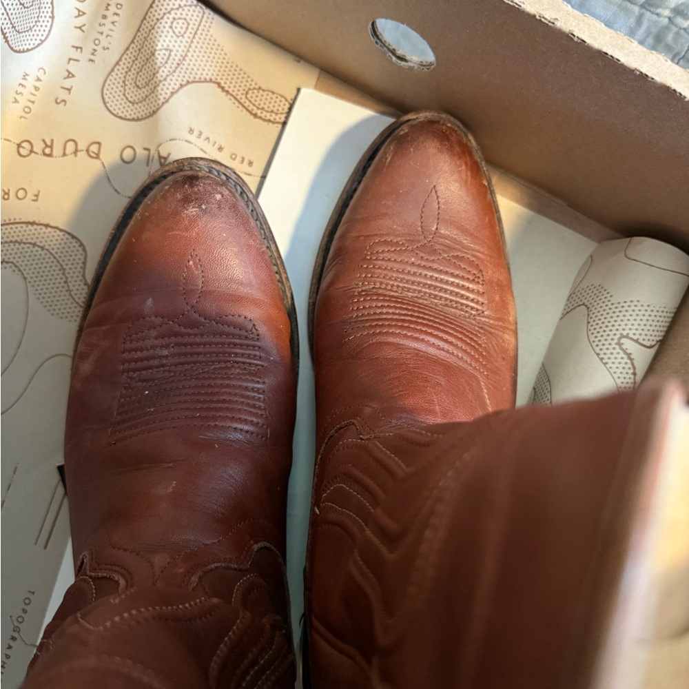 Tecovas The Cartwright Men’s Bourbon Calfskin Western Boots, Size 8.5D - Picture 6 of 9